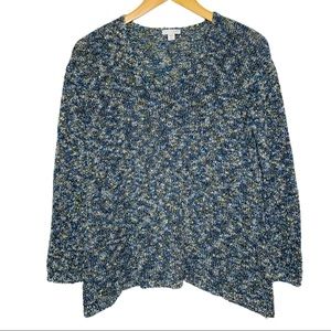 J. Jill Cotton Blend Long Sleeve Woven Sweater